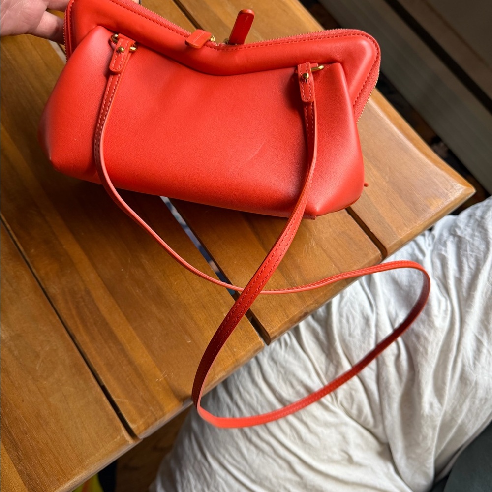 Mansur Gavriel Mini M Frame Leather Crossbody Bag Papaya EUC - Picture 4 of 8
